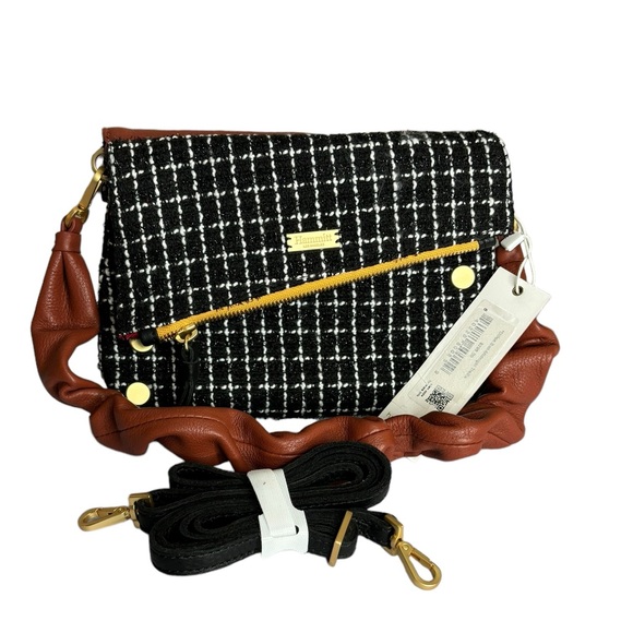 EUC Dillion Small Crossbody Limited Edition Midnight Trellis Brushed Gold Tone - Picture 4 of 17